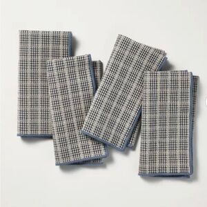 Set of 4 Plaid Cloth Napkins Navy - Hearth & Hand™ with Magnolia